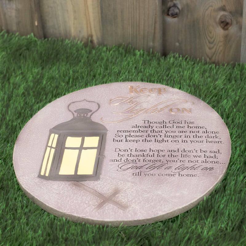 Dicksons Keep The Light On Lantern 10 x 10 Inch Resin Stone Indoor Outdoor Garden Stepping Stone - Image 2